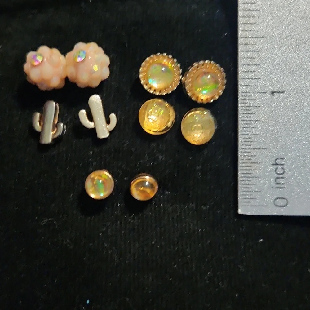 Kids' Fun Earring Set - Gold and Pink